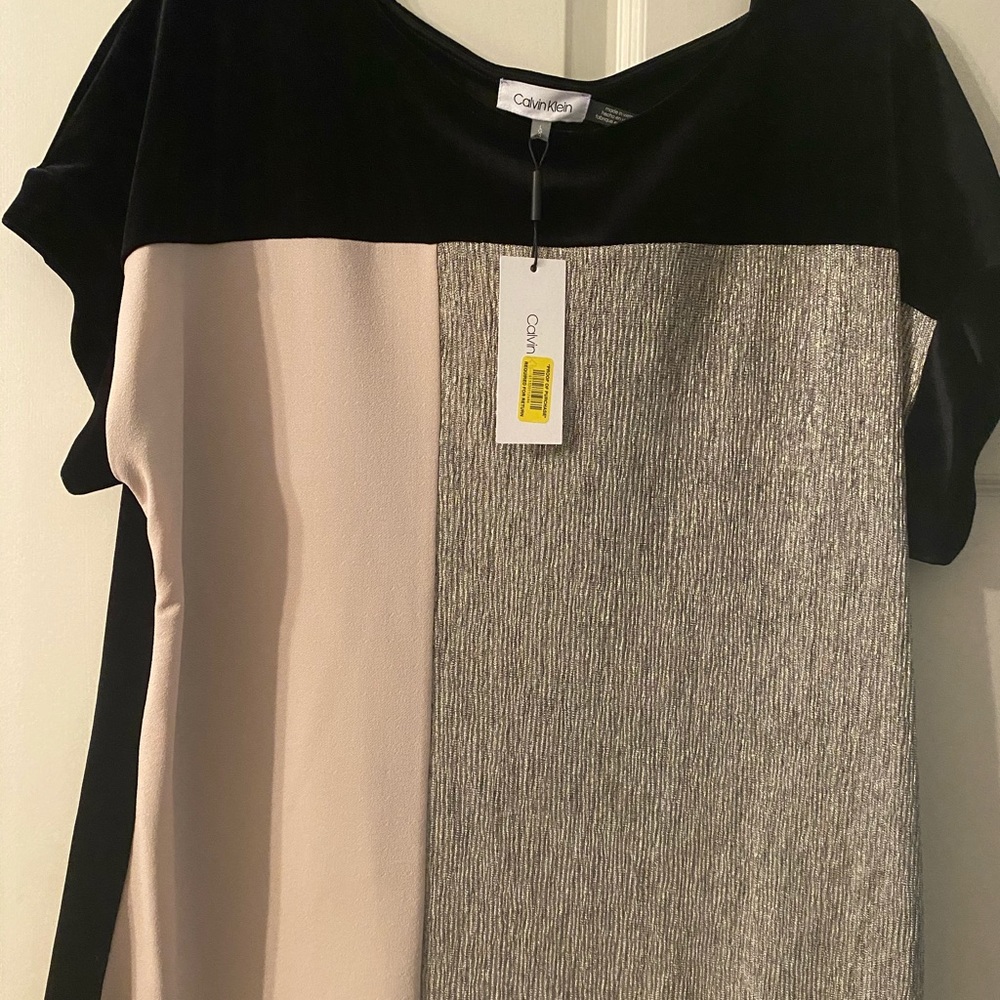 Calvin Klein velvet & shiny top